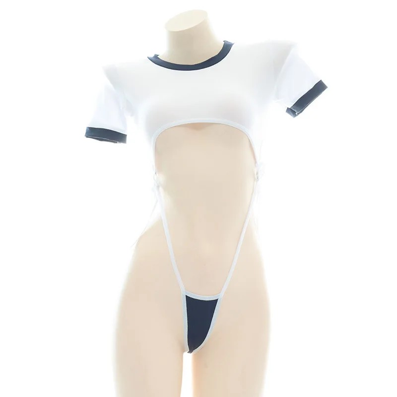 Anime Cosplay Female - Bodysuit imut, lingerie seksi, pakaian berlubang,