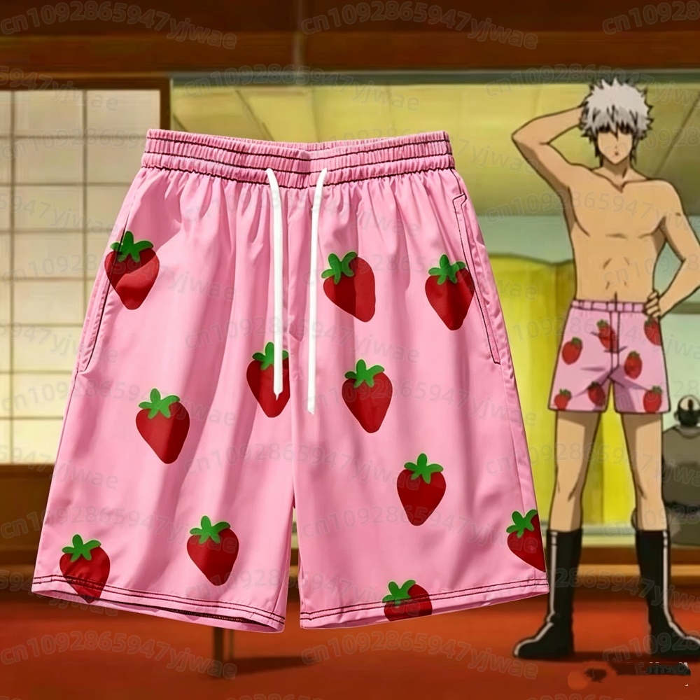 Anime Cosplay Anime - Celana Pendek Pria Warna Pink Motif