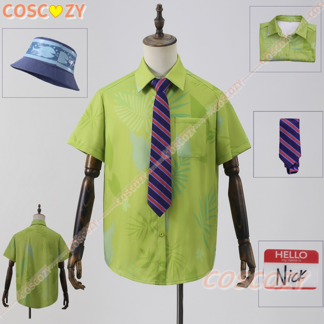 Anime Cosplay Name - Kostum Cosplay Nick Wilde Kartun Kemeja