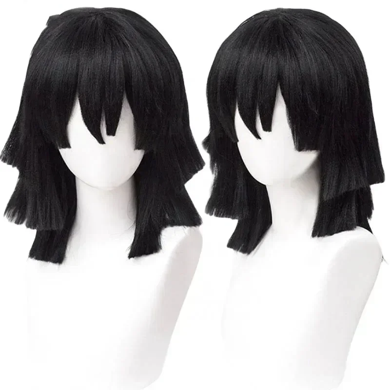 Wig Cosplay Iguro Obanai Kuali - Cosplay Anime Black Hair ulasan dan harga