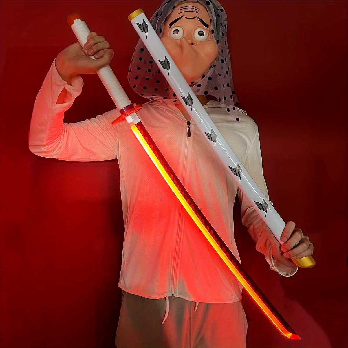 Pedang Katana LED Demon Slayer - Anime Cosplay Real ulasan dan harga