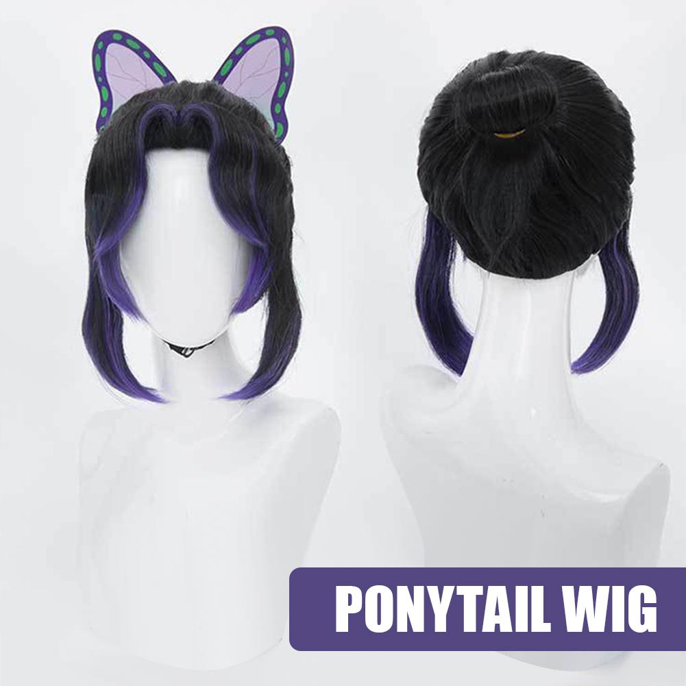 Wig Cosplay Kochou Shinobu Koc - Cosplay Anime Black Hair ulasan dan harga