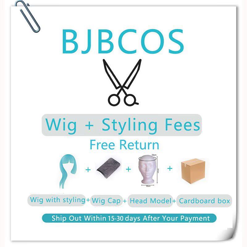 [Wig Bergaya] Wig Cosplay Warn - Cosplay Anime Black Hair ulasan dan harga