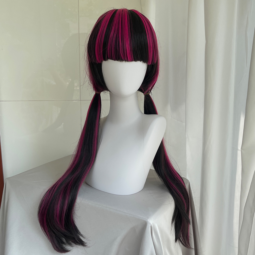 Wig Cosplay Draculaura Kualita - Cosplay Anime Black Hair ulasan dan harga