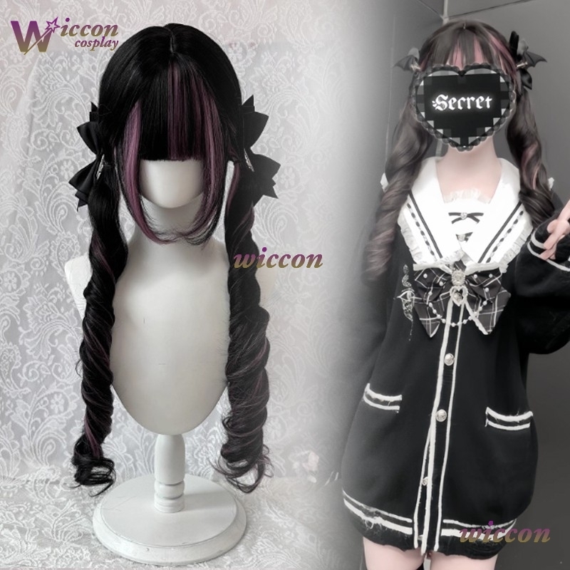 Komik ‌ Wig Hitam dengan Wig C - Cosplay Anime Black Hair ulasan dan harga